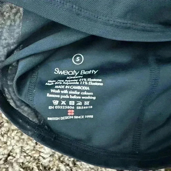 Sweaty Betty Blue Contour Crop Top Size small - Picture 5 of 6